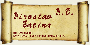 Miroslav Batina vizit kartica